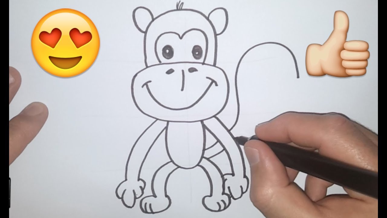 Desenho de macaco-aranha fofo sentado