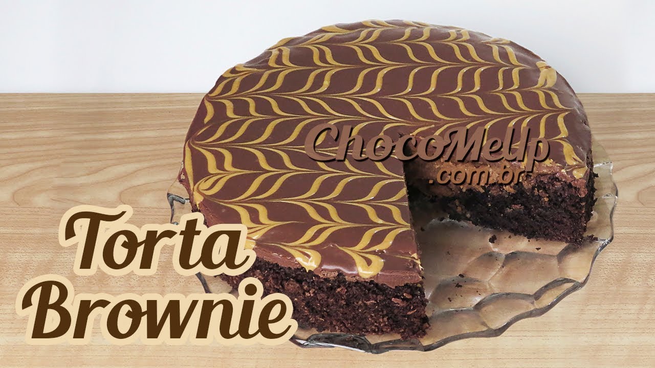 TORTA BROWNIE DE CHOCOLATE E PASTA DE AMENDOIM RECEITA CHOCOMEUP