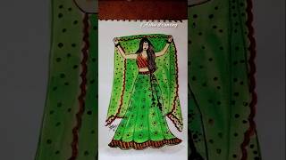 Beautiful bride girl drawing ❤️💚#art #trending #drawing #shorts#youtubeshorts #viral #subscribe