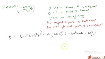 If a,b,c are rational then roots of equation `abc^2x^2+3a^2 cx+b^2 cx-6a^2-ab+2b^2=0`
