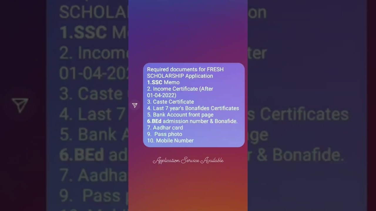 REQUIRED CERTIFICATE FOR SCHOLARSHIP APPLICATION FRESH