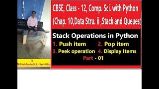 Python program for stack operation like push,pop,peek,dispay.
