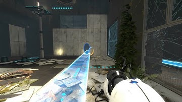 Portal 2 - Custom map - Blue Bridge, made by Srs Bsnss - Unintended Solution