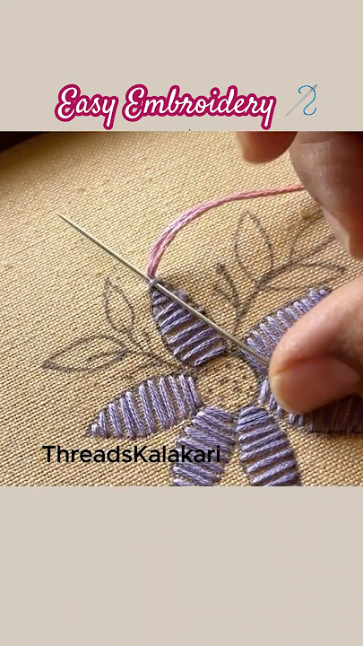 Hand Embroidery designs Flower Embroidery Design #shorts #embroidery #flowerembroidery #satinstitch