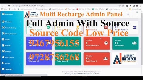 Multi Recharge, Admin Panel // Full UI // Unlimited API Support Source Code //#AJANNATINFOTECH
