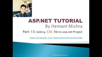 How to add CSS file in ASP.Net  Project in Hindi By Hemant Mishra Part 13