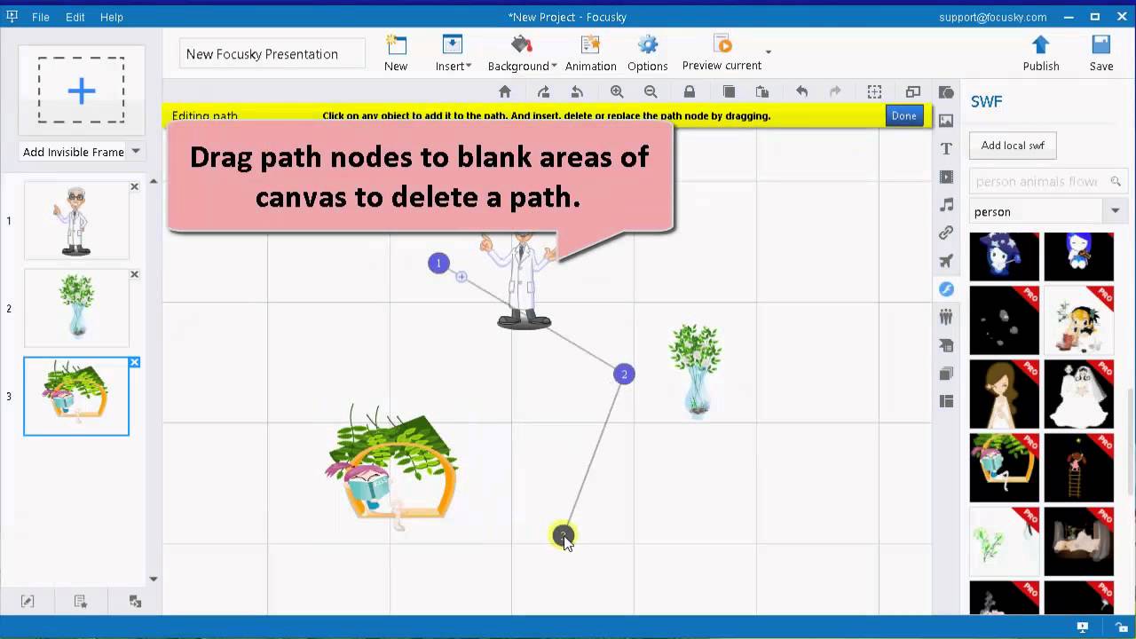 zooming presentation editor