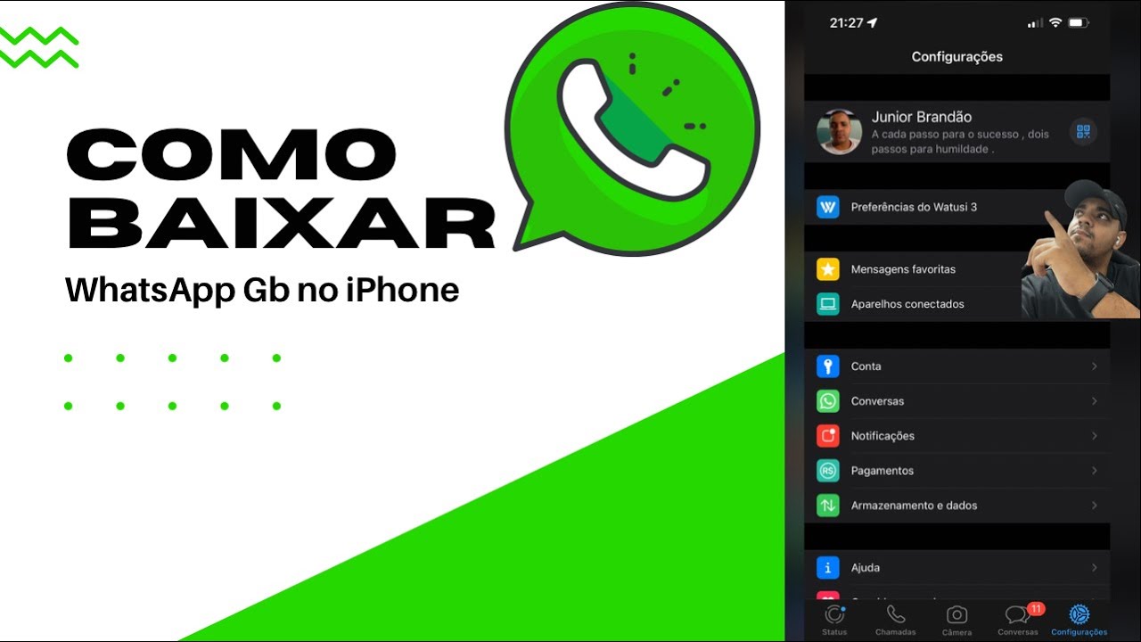 Como Baixar e instalar whatsapp gb no iphone #11 - YouTube