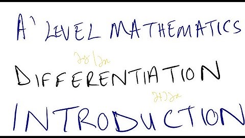DIFFERENTIATION INTRODUCTION A