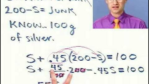 Solving a Mixture Problem, Part 2 of 2, from Thinkwell Intermediate Algebra