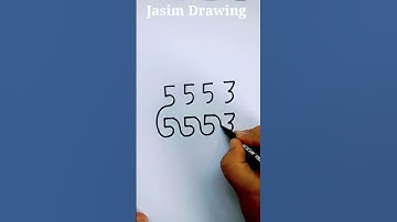 How to draw Dog 🐕 From 5553 Number #art #drawing #shorts