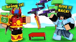 I STOLE Their Items By Using DRONES... (ROBLOX BEDWARS)