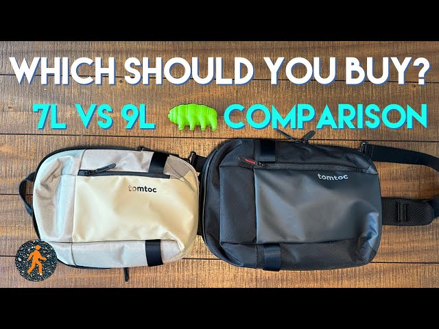 TomToc Compact EDC Sling Bag Comparison - Medium vs Large