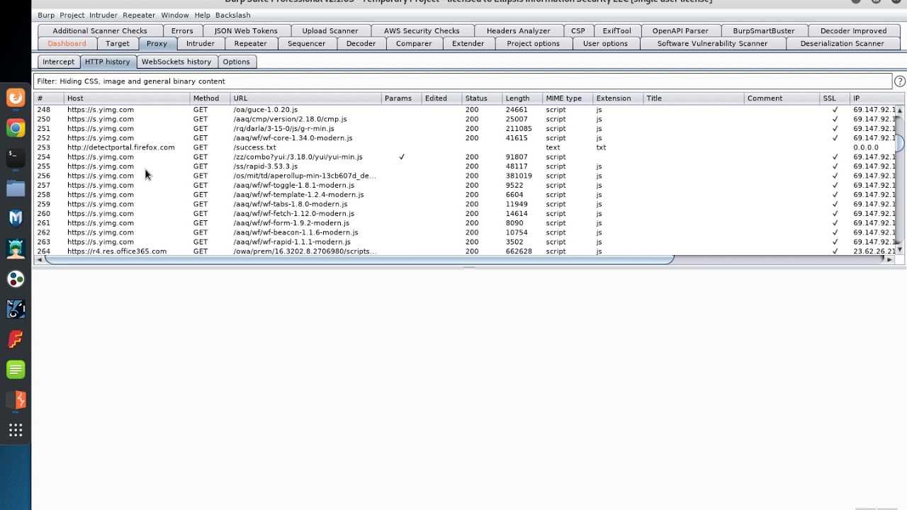Burp Suite 2: Proxy History Burp Suite 2: Proxy History