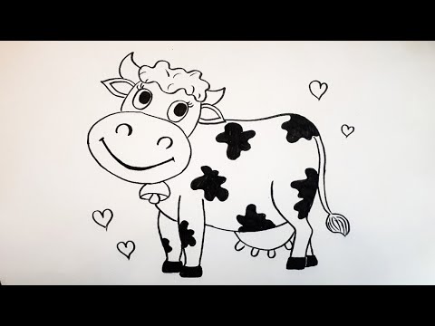 וִידֵאוֹ: איך לצייר פרה