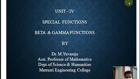 UNIT IV SPECIAL FUNCTIONS LECTURE 3