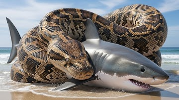Heroic Rescue Team Saves Stranded Shark From Giant Python’s Deadly Bite 🦈🐍