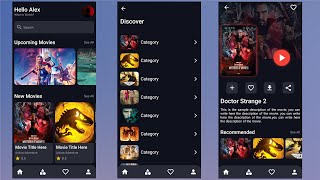 Movies App UI Design In Flutter - Movies Streaming App UI/UX Design screenshot 3