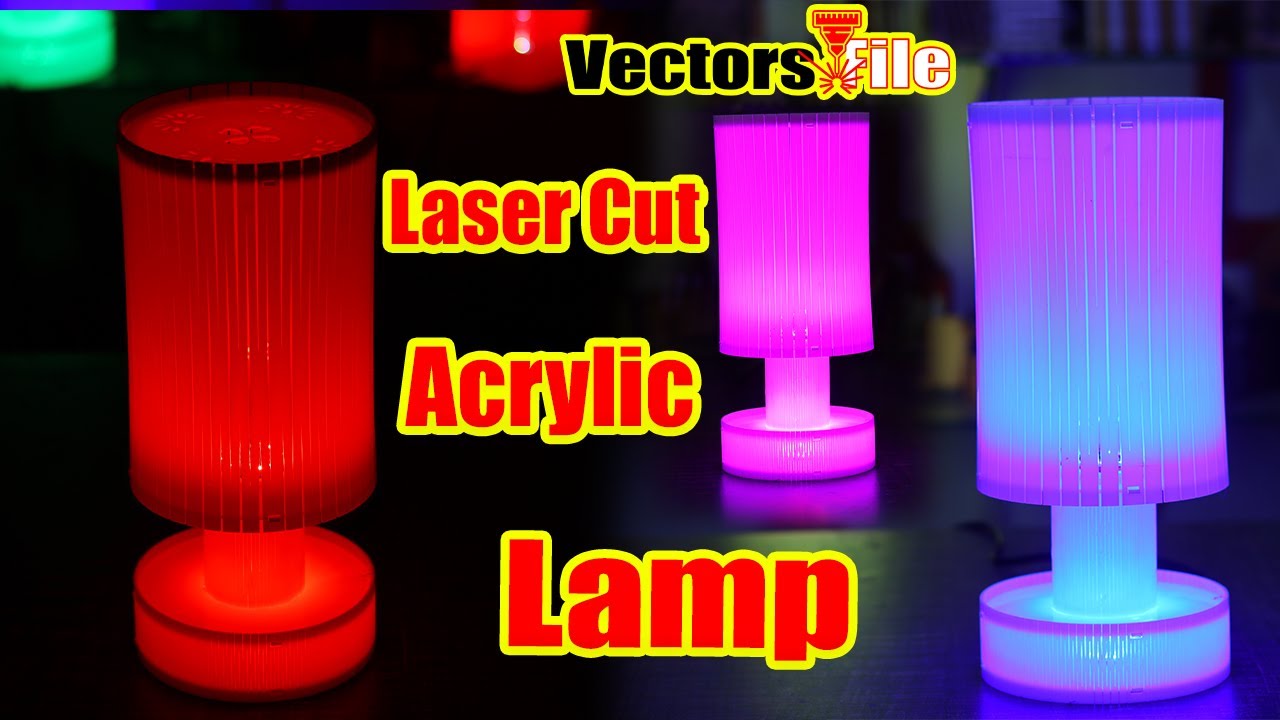 Laser Cut Acrylic LED Night Light Lamp | Modern Table Lamp Design