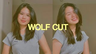 Impulsively cutting my hair short | DIY WOLF CUT ‍♀