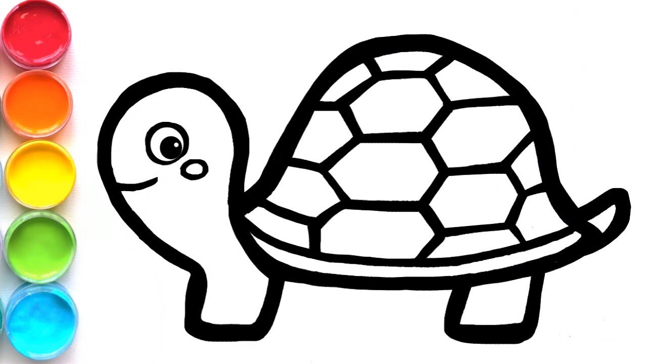 Glitter Turtle Painting and Drawing Fun Learn Colors| Happy Joy Art