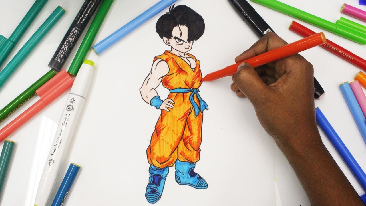 colouring The baby trunks from the Dragon Ball Z, DBZ ...