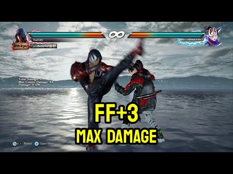 Jin FF3 - Left Axe Kick Combos | 92 Damage