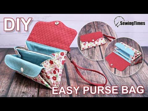DIY EASY PURSE BAG | Cute clutch bag easy sewing tutorial [sewingtimes]
