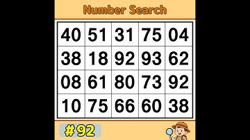 【JimmyPuzzle】 Daily Brain Training, Test Your Focus and Memory 《Number Search｜Brain Exercise》 #92