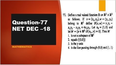 subspace of R2 CSIR NET DEC 2018 question question 77