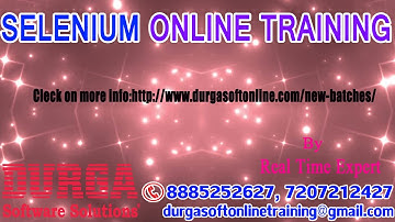 Demo on Selenium online training in DURGASOFT by Expert Faculty!!!