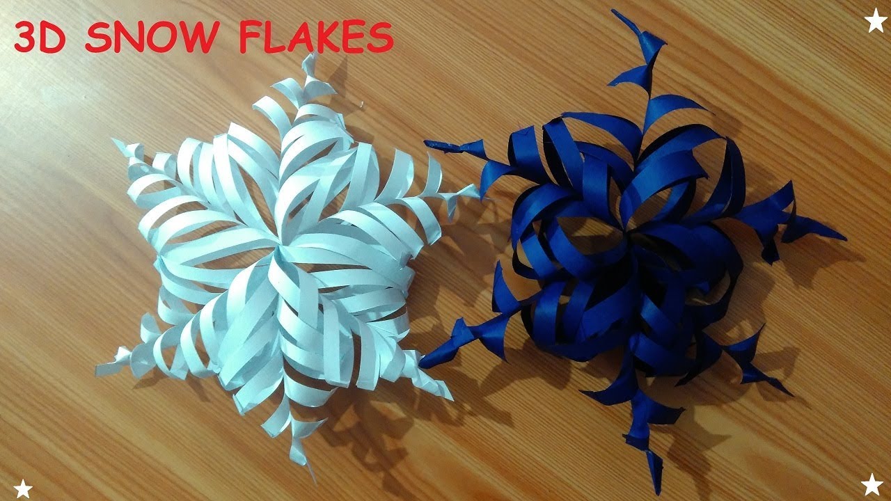 How to make beautiful paper decoration 3D snowflake for Christmas ...