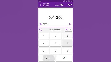 Math Tricks - Training mode - square numbers between 60 and 69 - level 090 (Number Keyboard)
