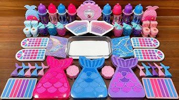 GALAXY MERMAID Slime Mixing with Glitter, Wax & Makeup Fun! #38