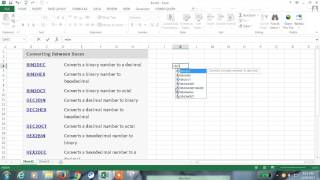 Excel 2013 Tutorial#104 Converting Between Bases Function in Excel