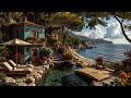 Cozy Morning Jazz Café By The Ocean | Relaxing Jazz Background Music With Ocean Views For Study,Work