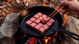 The Ultimate A5 Wagyu Steak Cooked Over Fire In The Forest