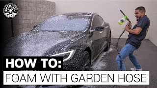 How To Shoot Thick Suds With A Garden Hose!  Chemical Guys Tesla Detail Part 1