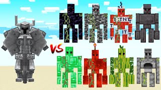 Ferrous Wroughtnaut vs All Extra Golems / Minecraft Mob Battle  TNT Golem   BEDROCK Golem