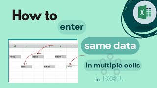 How To Enter The Same Data In Multiple Cells At Once In Excel
