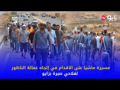 مسيرة ماشيا على الأقدام في إتجاه عمالة الناظور لفلاحي صبرة بزايو