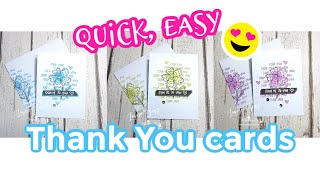 Quick, easy thank you card ideas using Polkadoodles stamps