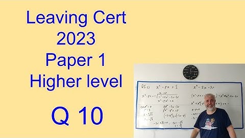 Q10 Wiskunde 2023 Paper 1 Hoger Niveau Eindexamencertificaat