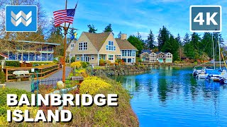 [4K] Downtown Bainbridge Island (Winslow) Washington USA  Walking Tour Vlog & Travel Guide