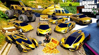 Franklin Stealing Golden Super Cars with Shinchan in GTA 5!
