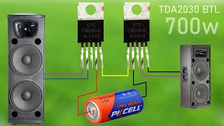 DIY Powerful Ultra Bass Amplifier BTL 2 TDA2030 , Hi-RES audio , Simple circuit