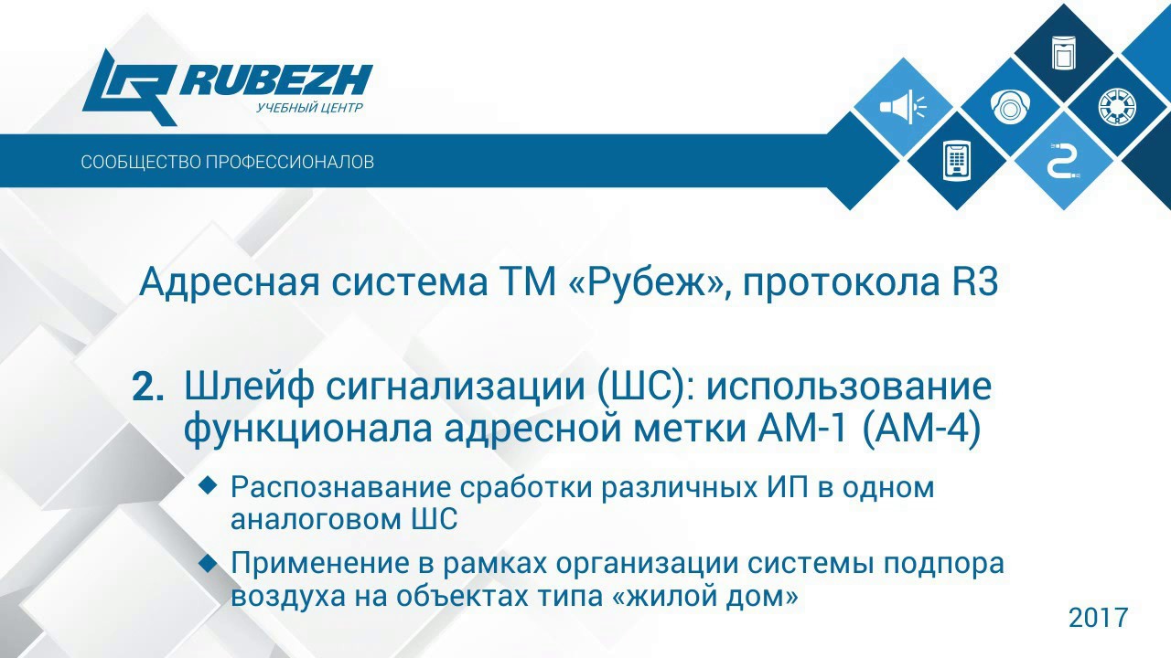 2. Вебинар. Шлейф сигнализации: использование функционала адресной ...