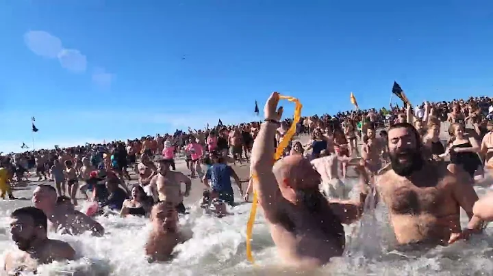 Running in at the 2025 Polar Bear Plunge at Seaside Heights