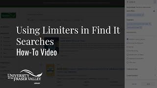 Using Limiters to Improve Find It Search Results