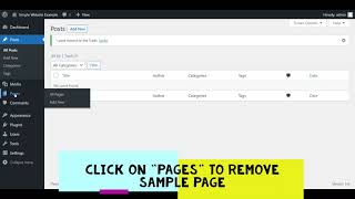 Remove Sample Post and Page from New WordPress Install